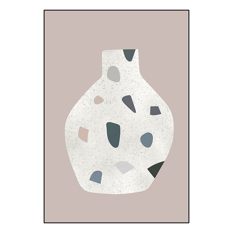 Vivolux | Pink Spots Jar Malerei Skandinavischer Stil Texturierte Wandkunst Dekor für Mädchenzimmer