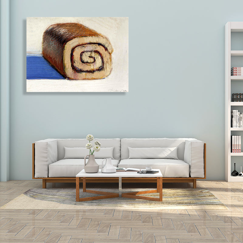 Vivolux | Roll Cake Malerei Braune Leinwand Wandkunst Druck Texturiert, Mehrere Größen Verfügbar