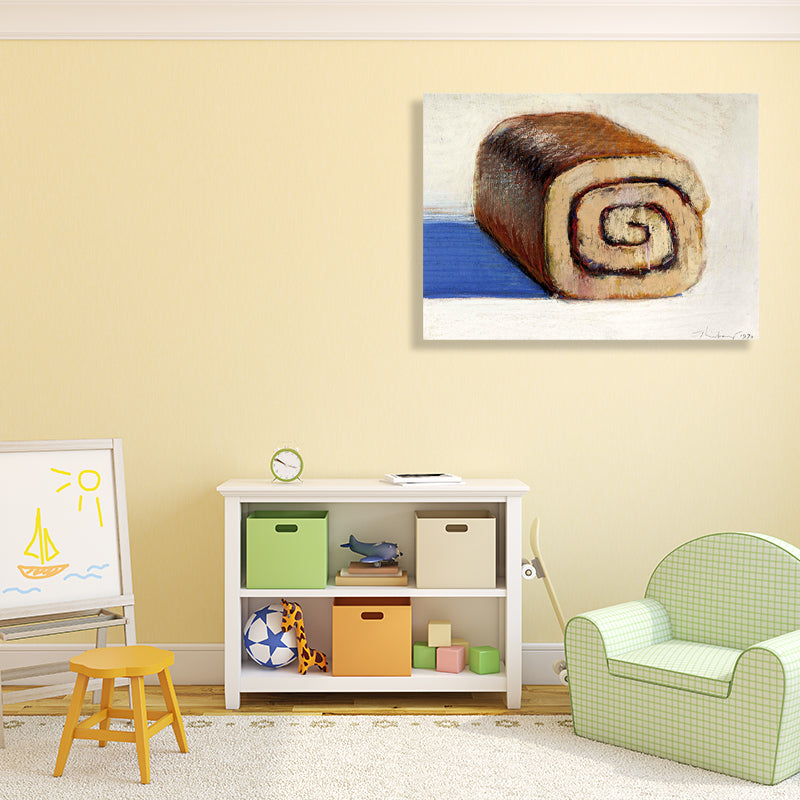 Vivolux | Roll Cake Malerei Braune Leinwand Wandkunst Druck Texturiert, Mehrere Größen Verfügbar