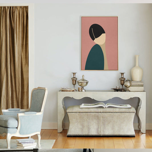 Vivolux | Nordic Style Stehende Figur Leinwand in Hellfarbig Strukturiertes Gemälde für Badezimmer
