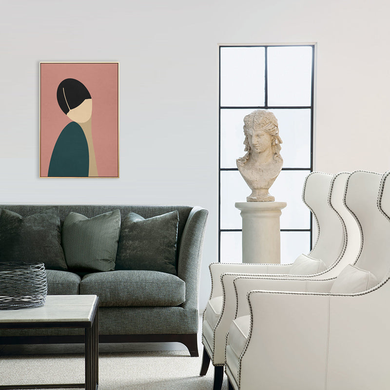 Vivolux | Nordic Style Stehende Figur Leinwand in Hellfarbig Strukturiertes Gemälde für Badezimmer
