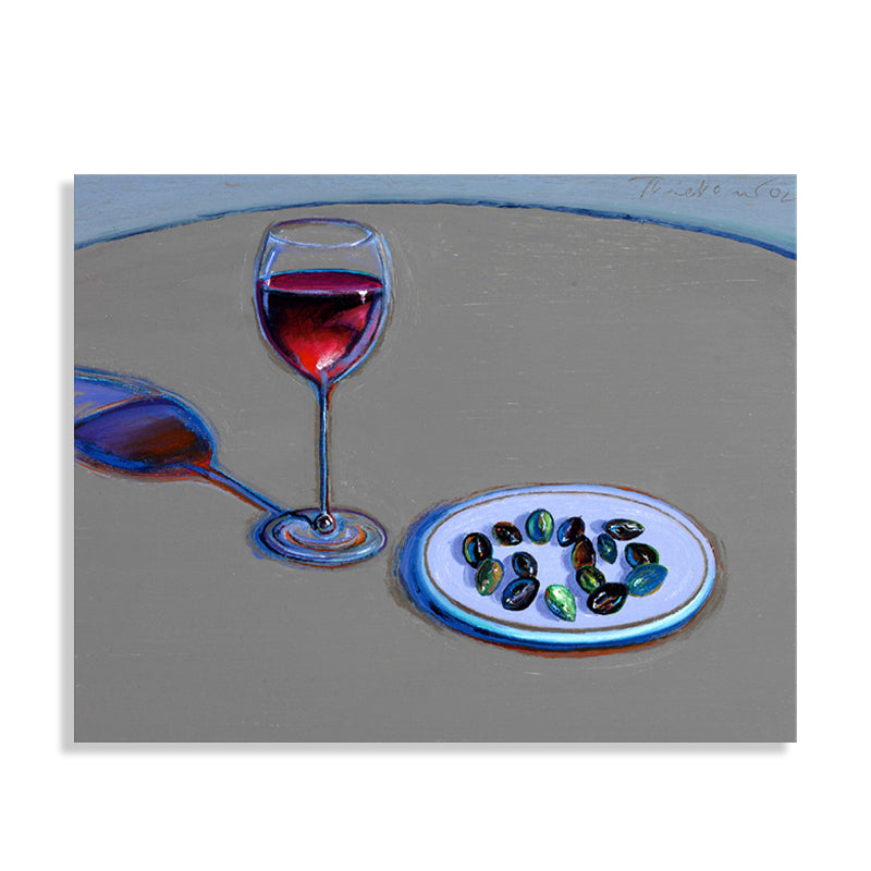 Vivolux | Traditionelle Wein- und Süßigkeitenmalerei Esswaren Graue Wandkunst Dekor, Mehrere Größen Optionen