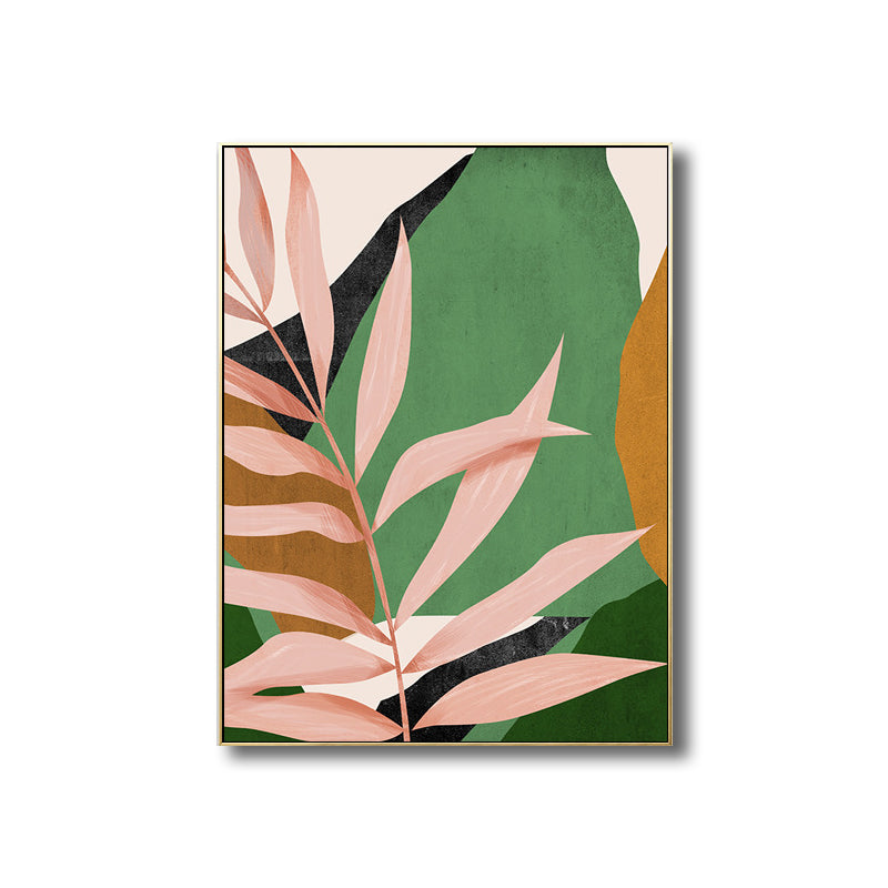 Vivolux | Nordic Botanics Blatt Wandkunst Leinwand Texturiert Grünes Wanddekor für Kinderzimmer