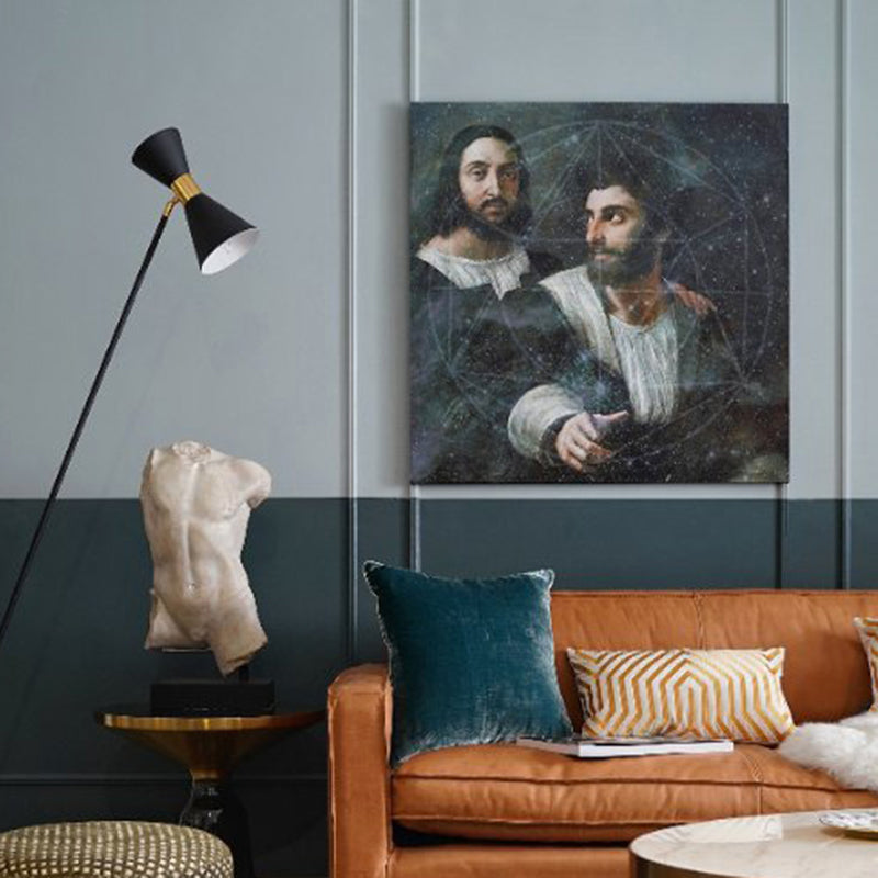 Vivolux | Raphael Galaxy Leinwandkunst Vintage Texturiert Wohnzimmerschmuck in Grau (Mehrere Größen Verfügbar)