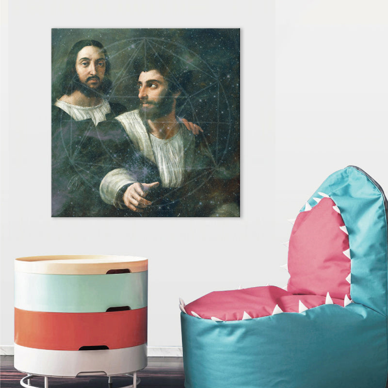 Vivolux | Raphael Galaxy Leinwandkunst Vintage Texturiert Wohnzimmerschmuck in Grau (Mehrere Größen Verfügbar)