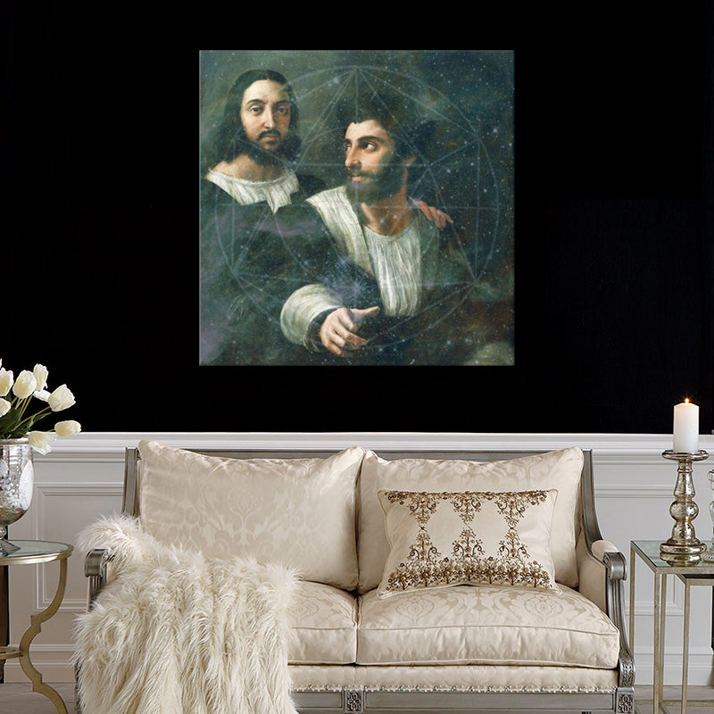 Vivolux | Raphael Galaxy Leinwandkunst Vintage Texturiert Wohnzimmerschmuck in Grau (Mehrere Größen Verfügbar)