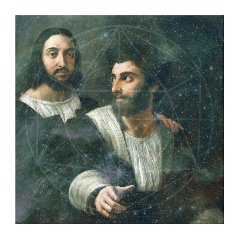 Vivolux | Raphael Galaxy Leinwandkunst Vintage Texturiert Wohnzimmerschmuck in Grau (Mehrere Größen Verfügbar)
