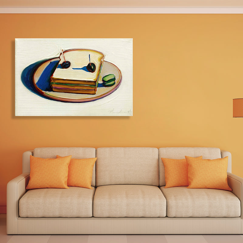 Vivolux | Traditioneller Stil Brot Malerei Leinwand Texturiert Braun Wandkunst Dekor für Gästezimmer