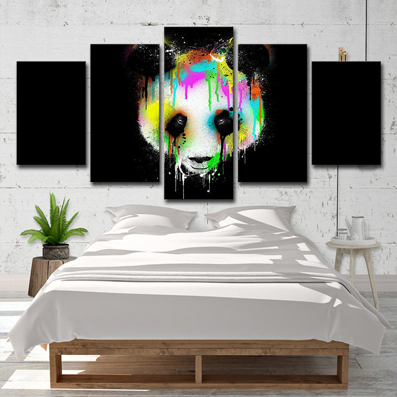 Vivolux | Digitale Print Smeltende Panda Canvas Muurdecoratie voor Kinderkamer, Zwart en Wit