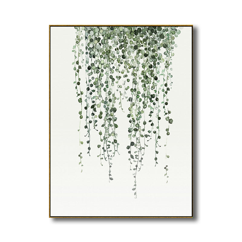 Vivolux | Zeichnung Druck Pflanzenblätter Leinwand Grün Nordic Stil Wandkunst für Esszimmer