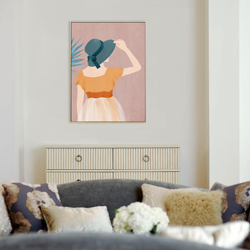 Vivolux | Nordic Figure Drawing Wandkunst Pastellfarbe Texturiertes Leinwanddruck für Teenager Schlafzimmer