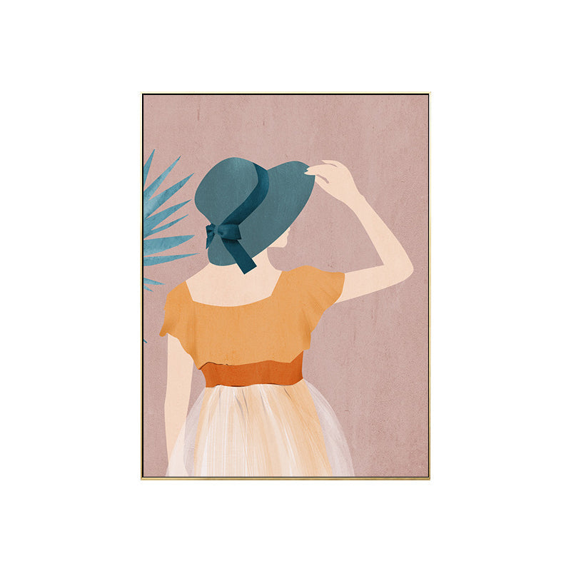 Vivolux | Nordic Figure Drawing Wandkunst Pastellfarbe Texturiertes Leinwanddruck für Teenager Schlafzimmer