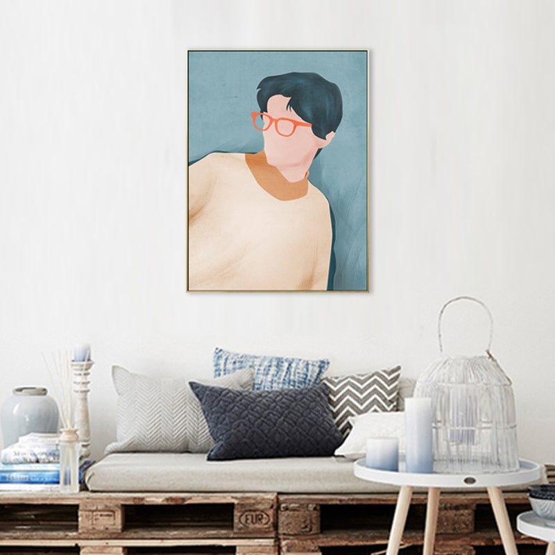 Vivolux | Nordic Figure Drawing Wandkunst Pastellfarbe Texturiertes Leinwanddruck für Teenager Schlafzimmer