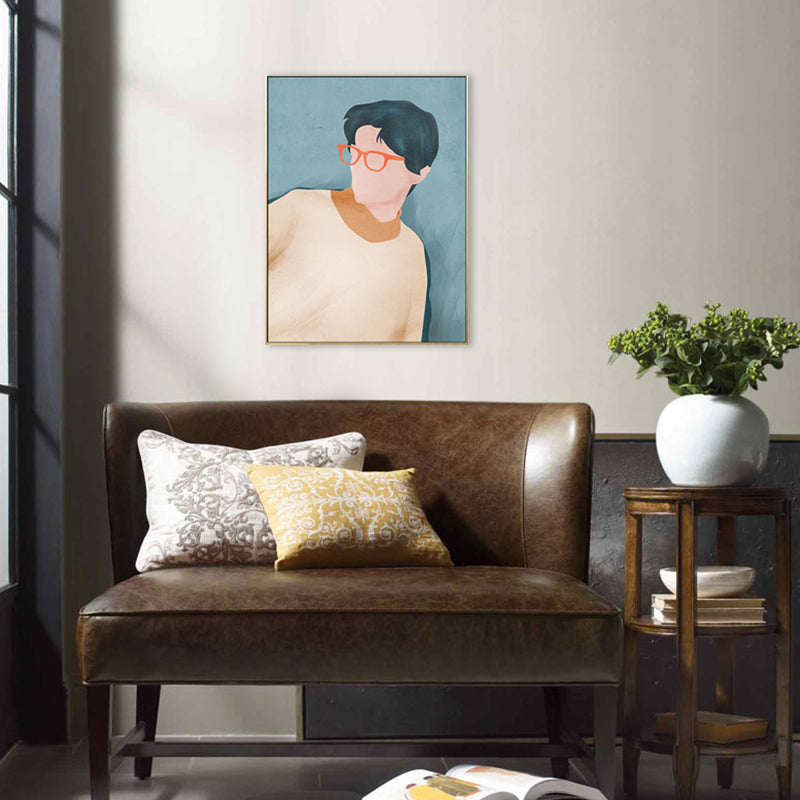 Vivolux | Nordic Figure Drawing Wandkunst Pastellfarbe Texturiertes Leinwanddruck für Teenager Schlafzimmer