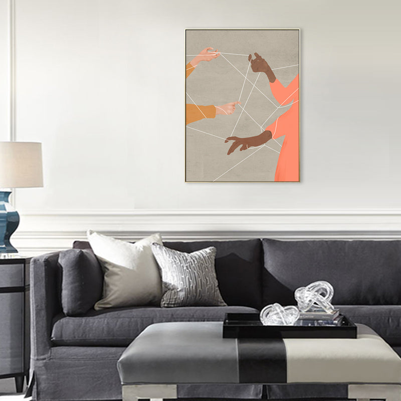 Vivolux | Nordic Figure Drawing Wandkunst Pastellfarbe Texturiertes Leinwanddruck für Teenager Schlafzimmer
