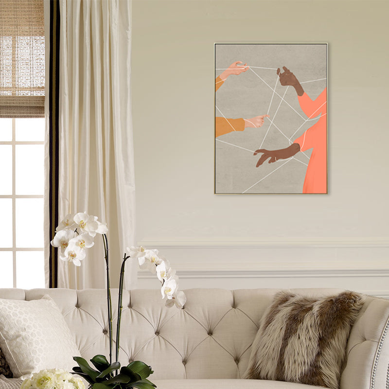 Vivolux | Nordic Figure Drawing Wandkunst Pastellfarbe Texturiertes Leinwanddruck für Teenager Schlafzimmer