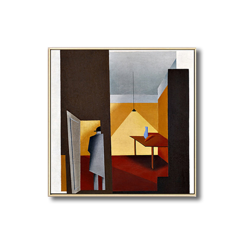 Vivolux | Traditionelle Geometrische Malerei Leinwand Texturiert Pastellfarbe Quadratische Wanddekoration für das Wohnzimmer