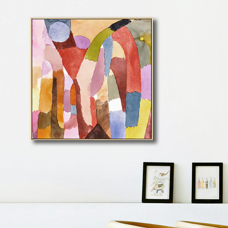 Vivolux | Traditionelle Geometrische Malerei Leinwand Texturiert Pastellfarbe Quadratische Wanddekoration für das Wohnzimmer