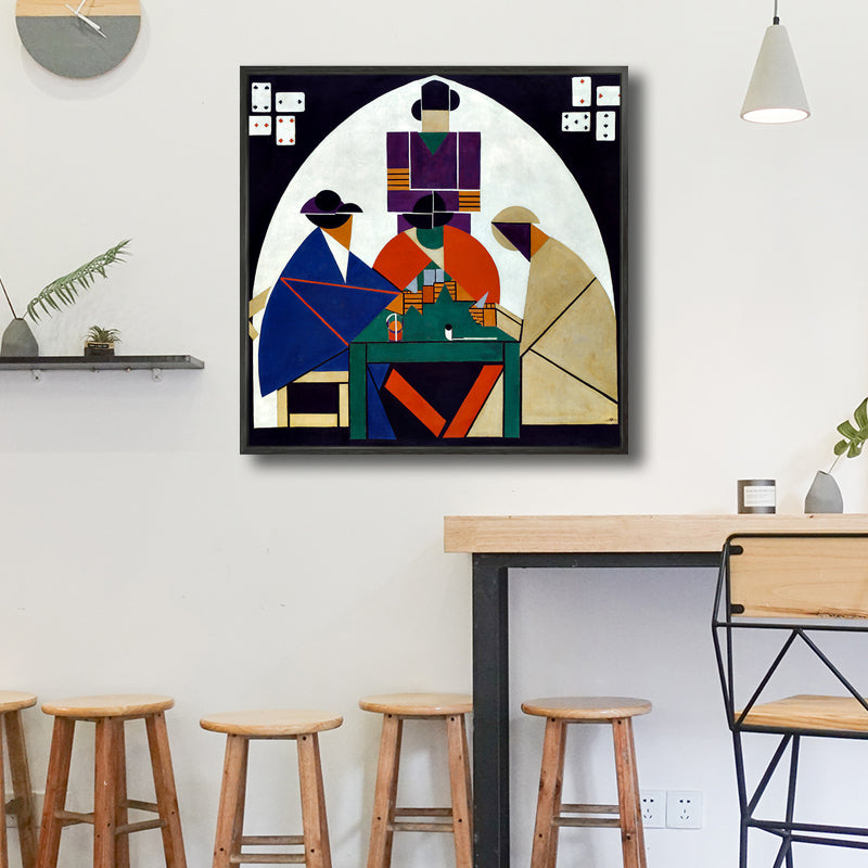 Vivolux | Traditionelle Geometrische Malerei Leinwand Texturiert Pastellfarbe Quadratische Wanddekoration für das Wohnzimmer