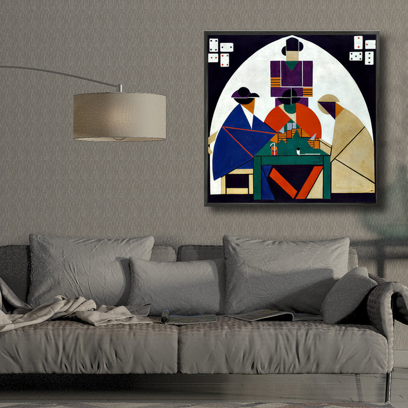 Vivolux | Traditionelle Geometrische Malerei Leinwand Texturiert Pastellfarbe Quadratische Wanddekoration für das Wohnzimmer