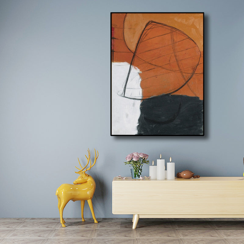 Vivolux | Textured Abstract Pattern Art Print Contemporary Canvas Painting in Brown for Living Room