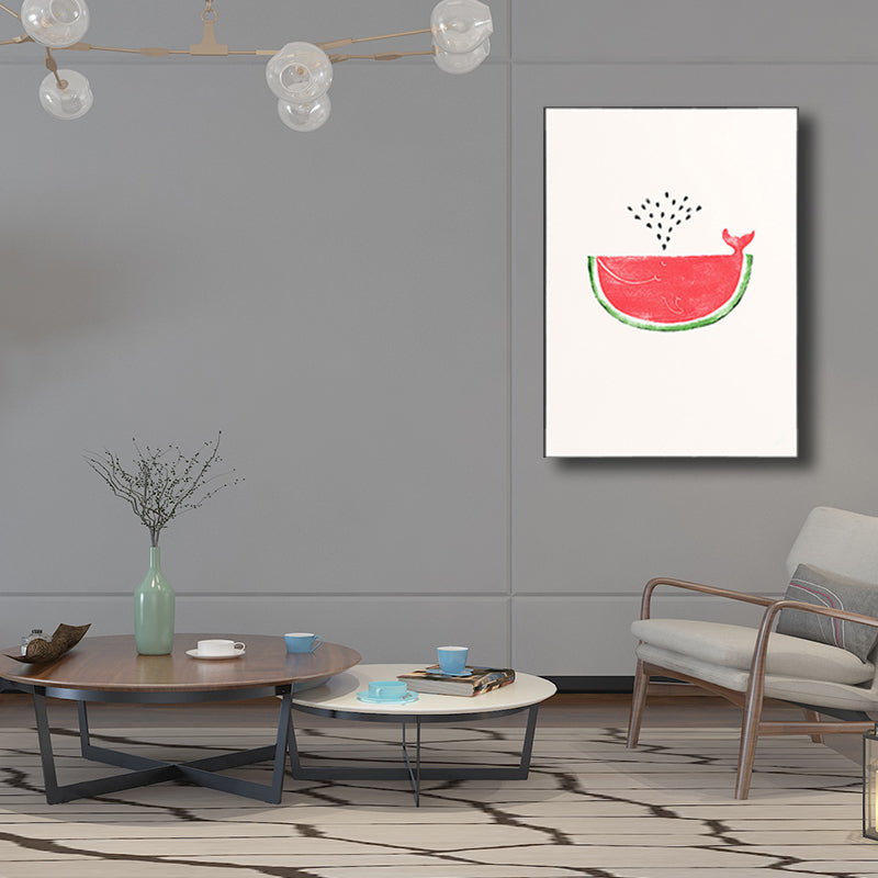 Vivolux | Pink Wassermelonenmuster Leinwand Texturiertes Wandkunst Druck für Schlafzimmer, Verschiedene Größen