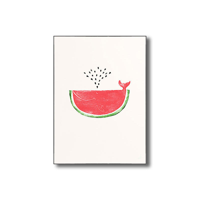 Vivolux | Pink Wassermelonenmuster Leinwand Texturiertes Wandkunst Druck für Schlafzimmer, Verschiedene Größen