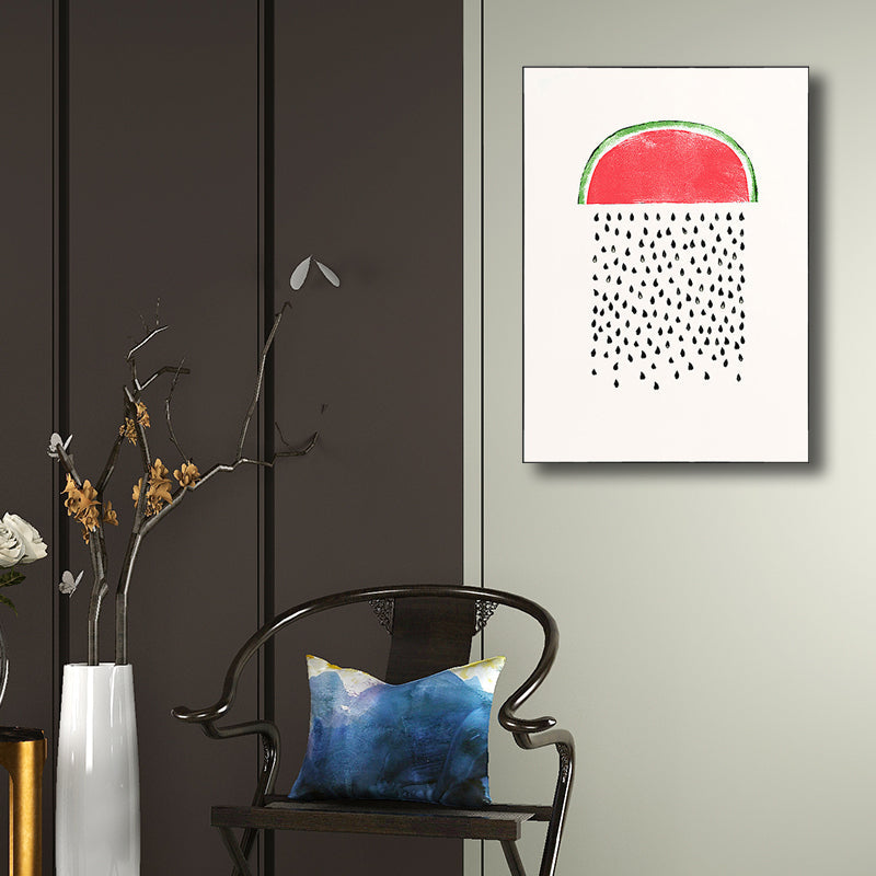 Vivolux | Pink Wassermelonenmuster Leinwand Texturiertes Wandkunst Druck für Schlafzimmer, Verschiedene Größen