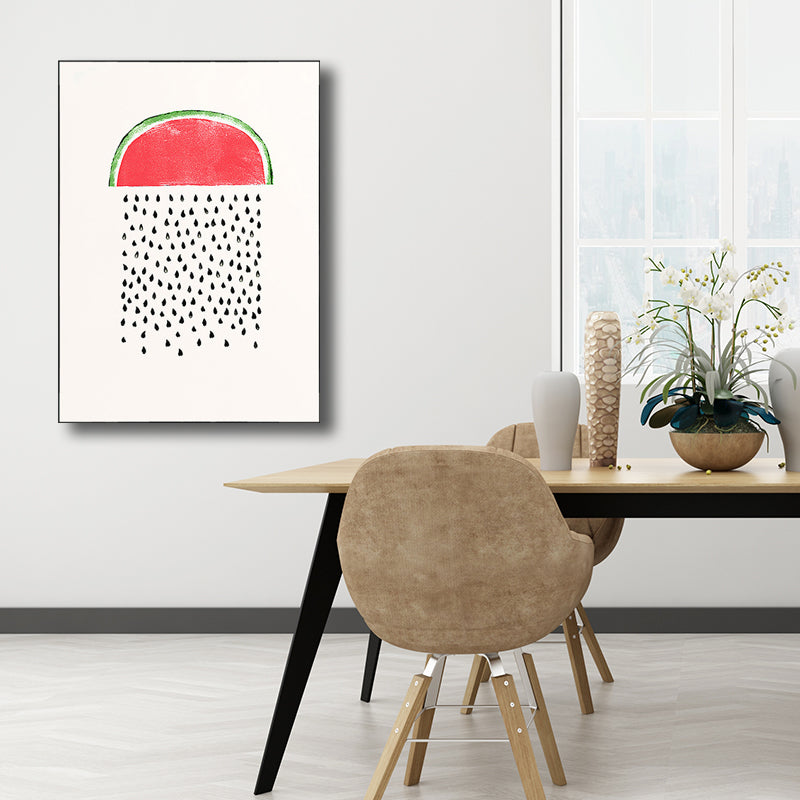 Vivolux | Pink Wassermelonenmuster Leinwand Texturiertes Wandkunst Druck für Schlafzimmer, Verschiedene Größen