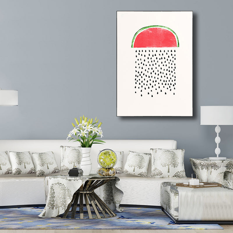 Vivolux | Pink Wassermelonenmuster Leinwand Texturiertes Wandkunst Druck für Schlafzimmer, Verschiedene Größen