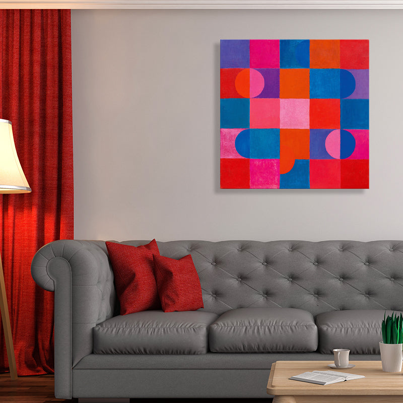 Vivolux | Traditioneller Stil Wanddeko Pastellfarbe Neuheit geometrisches Gemälde, mehrere Größen