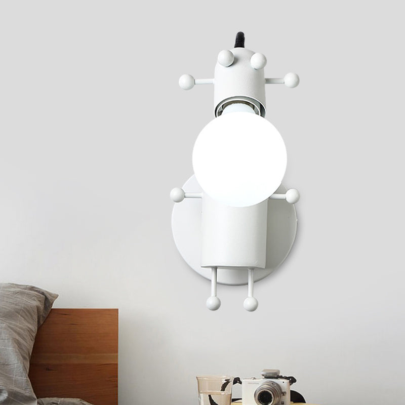 Vivolux | Robot Wandmontagebeleuchtung Nordic Stil Metall 1 Kopf Grau/Weiß/Grün Wandlampe Fassung mit Schwenkarm