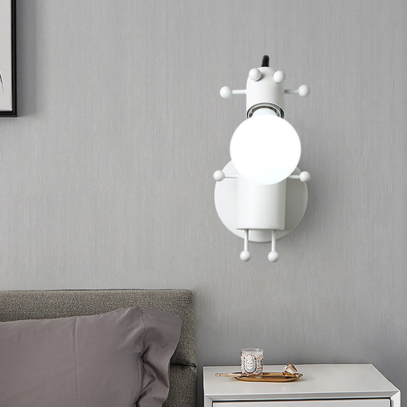 Vivolux | Robot Wandmontagebeleuchtung Nordic Stil Metall 1 Kopf Grau/Weiß/Grün Wandlampe Fassung mit Schwenkarm