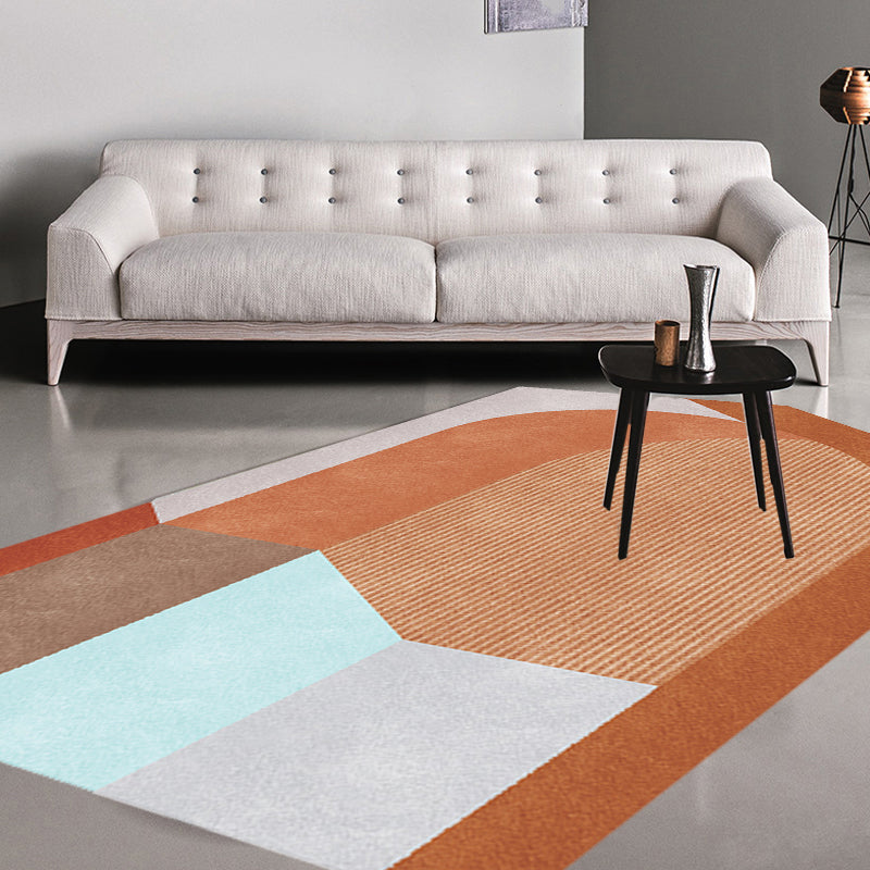 Vivolux | Nordic Novelty Irreguliere Teppich in Grau und Braun Farbe Block Muster Teppich Polyester Haustierfreundlicher Teppich für Wohnkultur