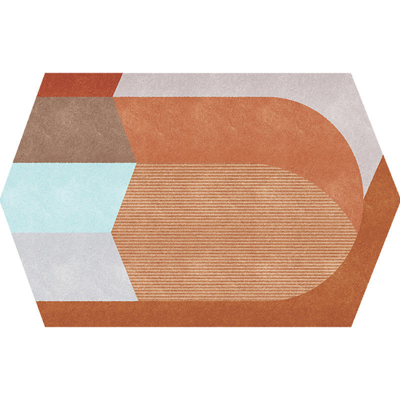 Vivolux | Nordic Novelty Irreguliere Teppich in Grau und Braun Farbe Block Muster Teppich Polyester Haustierfreundlicher Teppich für Wohnkultur