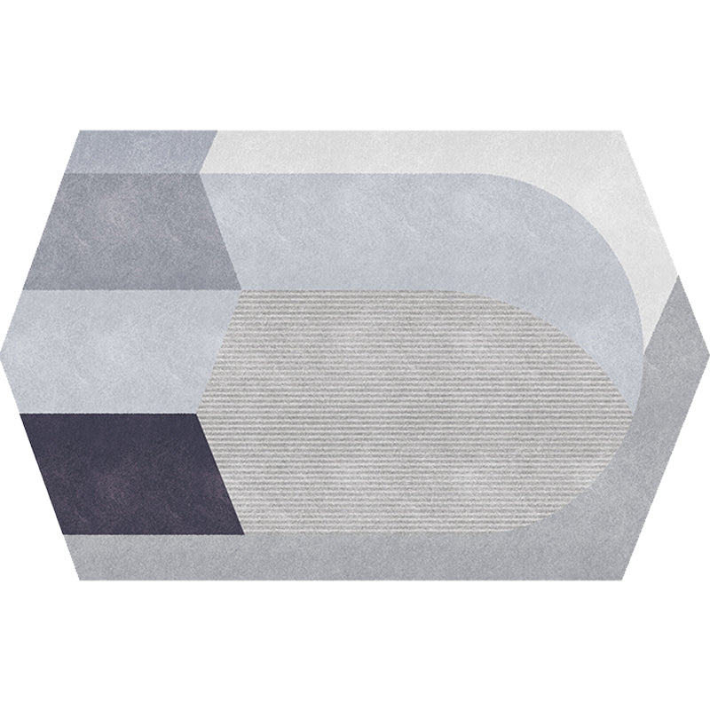Vivolux | Nordic Novelty Irreguliere Teppich in Grau und Braun Farbe Block Muster Teppich Polyester Haustierfreundlicher Teppich für Wohnkultur