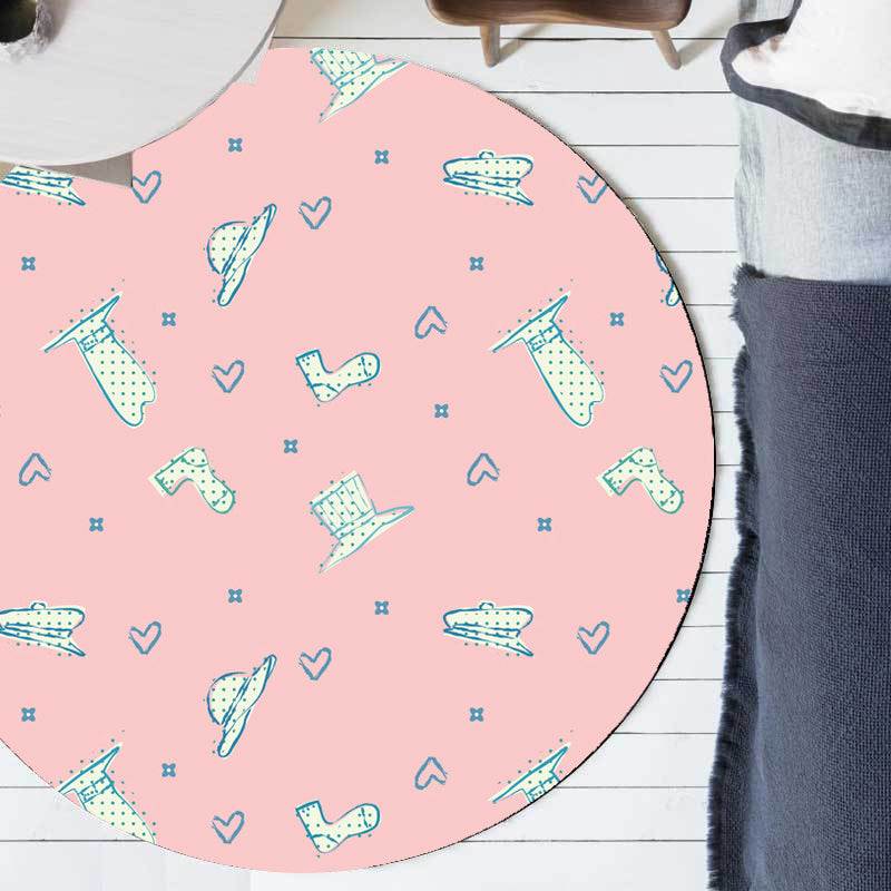 Vivolux | Rosa und Lila Kinderteppich Polyester Diamant- und Sockenmuster Teppich Haustierfreundlich Waschbar Antirutsch Rückseite Teppich für Dekoration