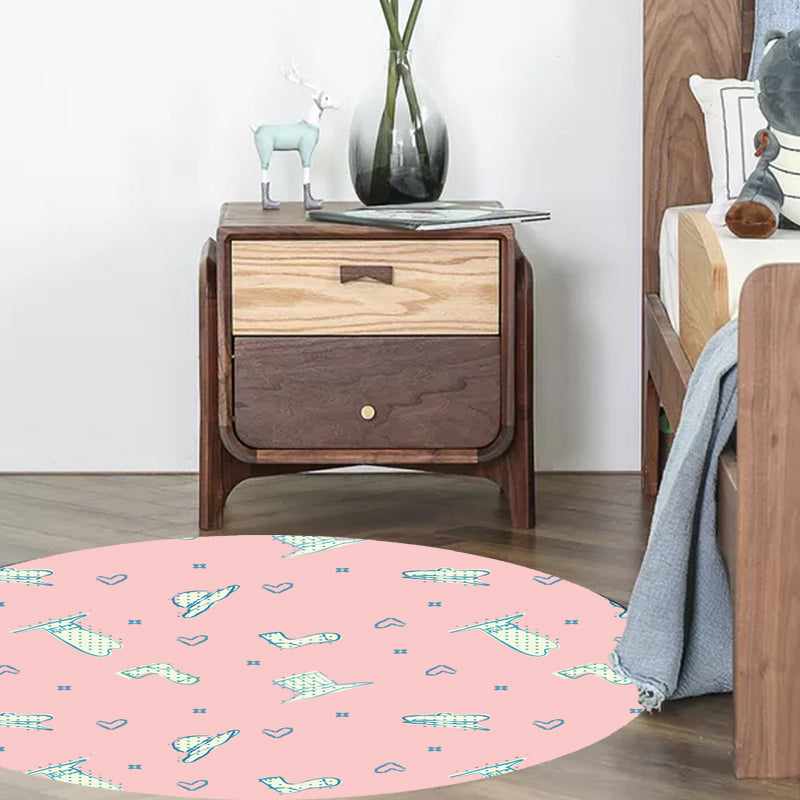 Vivolux | Rosa und Lila Kinderteppich Polyester Diamant- und Sockenmuster Teppich Haustierfreundlich Waschbar Antirutsch Rückseite Teppich für Dekoration