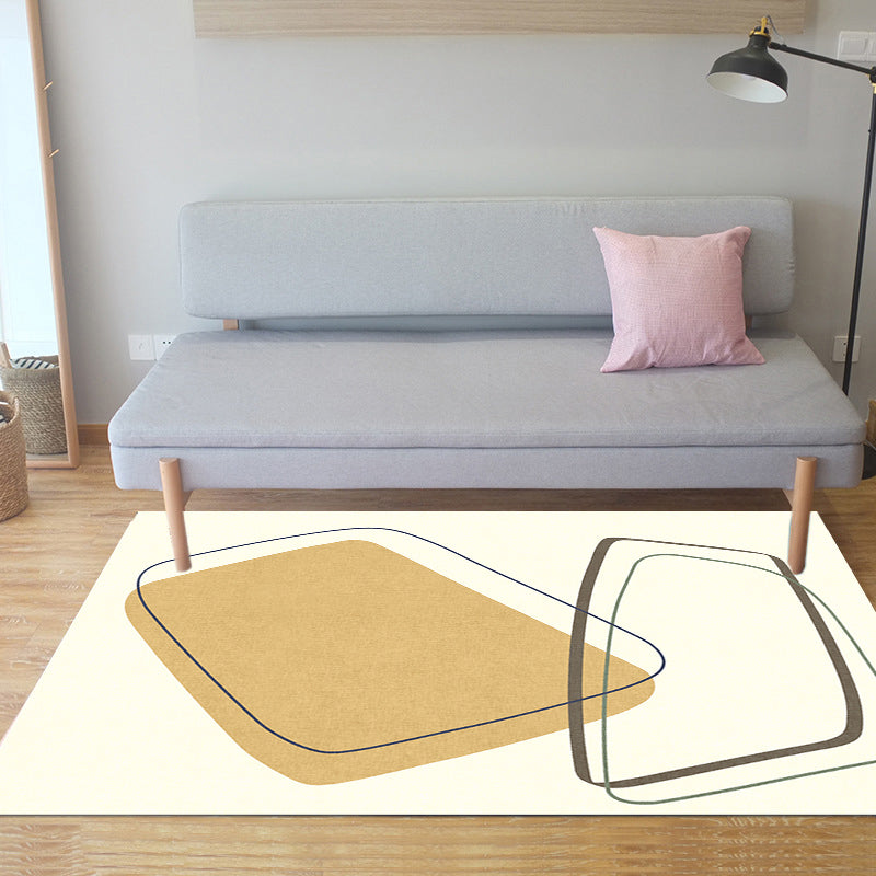 Vivolux | Uniek Casual Vloerkleed Beige Kleurblok Vloerkleed Wasbaar Diervriendelijk Antislip Tapijt voor Woonkamer