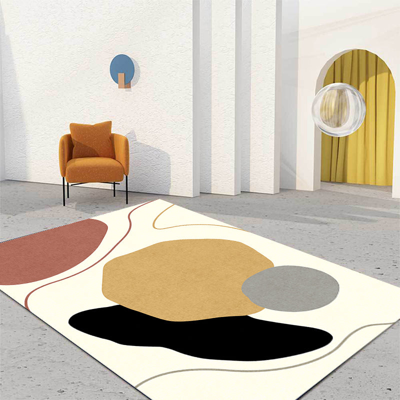 Vivolux | Uniek Casual Vloerkleed Beige Kleurblok Vloerkleed Wasbaar Diervriendelijk Antislip Tapijt voor Woonkamer
