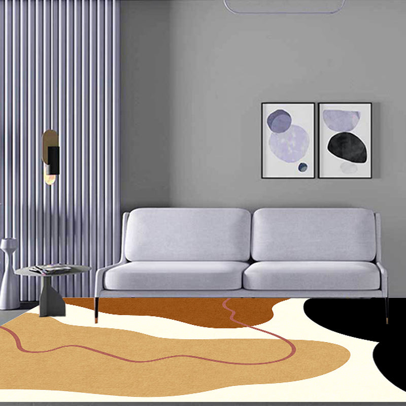 Vivolux | Uniek Casual Vloerkleed Beige Kleurblok Vloerkleed Wasbaar Diervriendelijk Antislip Tapijt voor Woonkamer