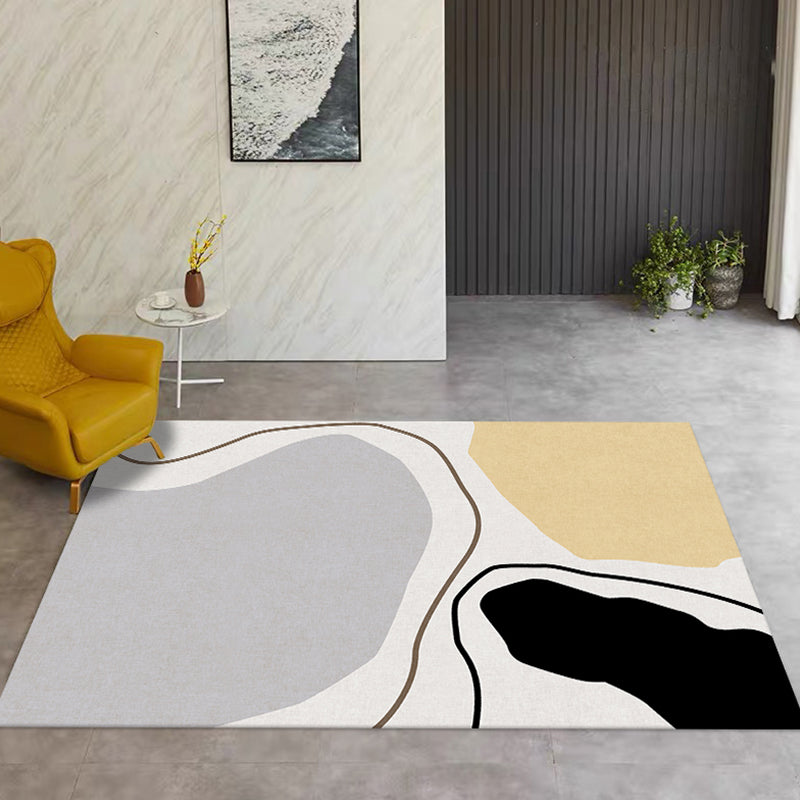Vivolux | Noviteit Abstract Vloerkleed Beige Polyester Vloerkleed Antislip Achterkant Wasbaar Huisdiervriendelijk Gebied Vloerkleed voor Woonkamer