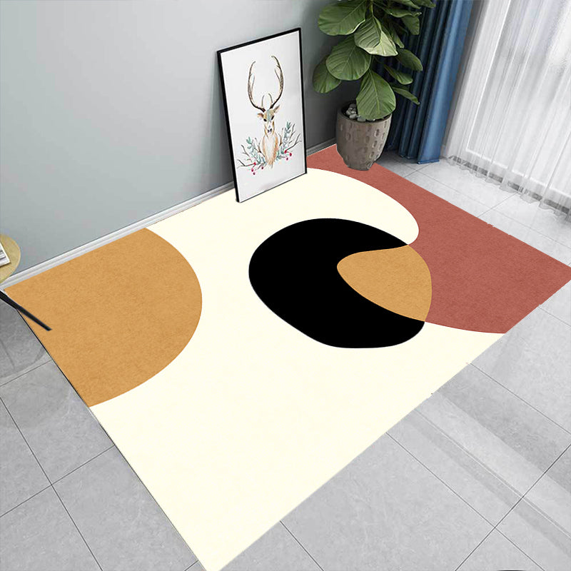 Vivolux | Noviteit Abstract Vloerkleed Beige Polyester Vloerkleed Antislip Achterkant Wasbaar Huisdiervriendelijk Gebied Vloerkleed voor Woonkamer