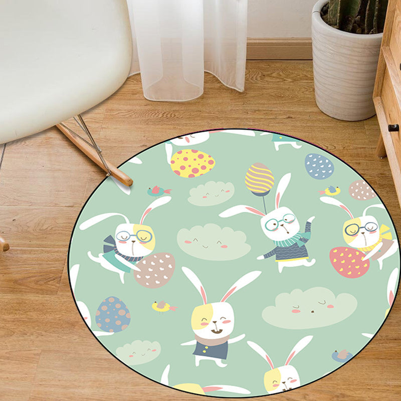 Vivolux | Ungewöhnlicher Cartoon-Tier-Musterteppich Mehrfarben Kinderteppich Polyester Haustierfreundlicher Waschbarer Teppich für das Kinderzimmer