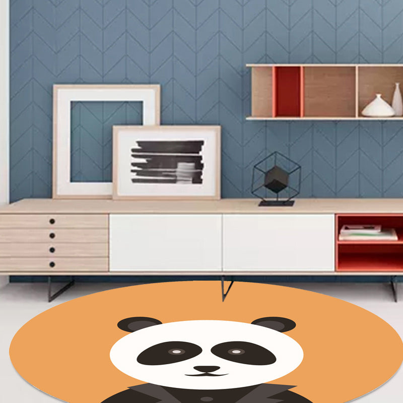 Vivolux | Ungewöhnlicher Cartoon-Tiermuster-Teppich Ingwer und Orange und Kinderteppich Polyester waschbar haustierfreundlicher rutschfester Teppich für das Kinderzimmer
