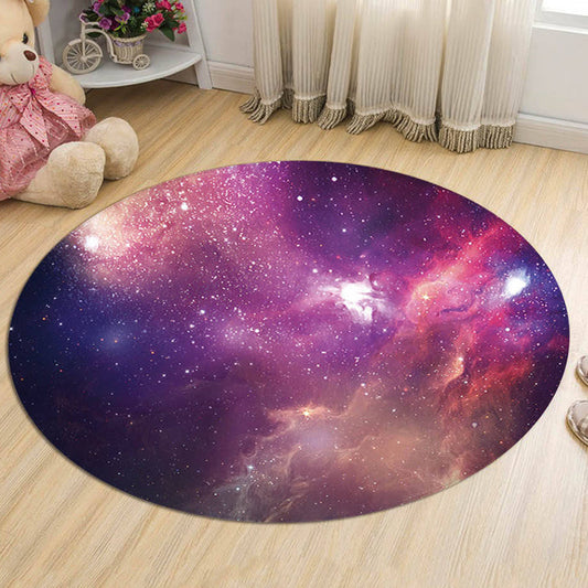 Vivolux | Nordic Galaxy Muster Teppich Schwarz und Blau Kinder Teppich Polyester Tierfreundlich Waschbar Teppich für Kinderzimmer