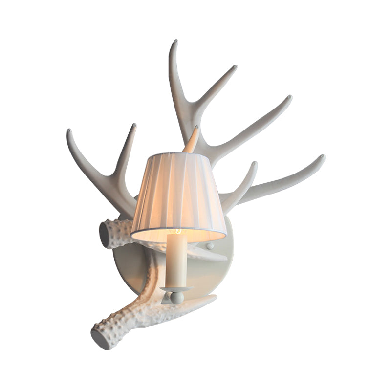 Vivolux | Rustikale Stil Geweih Wandlampe Harz Einzellicht Wandleuchten Licht in Weiß-Finish für Inn Villa