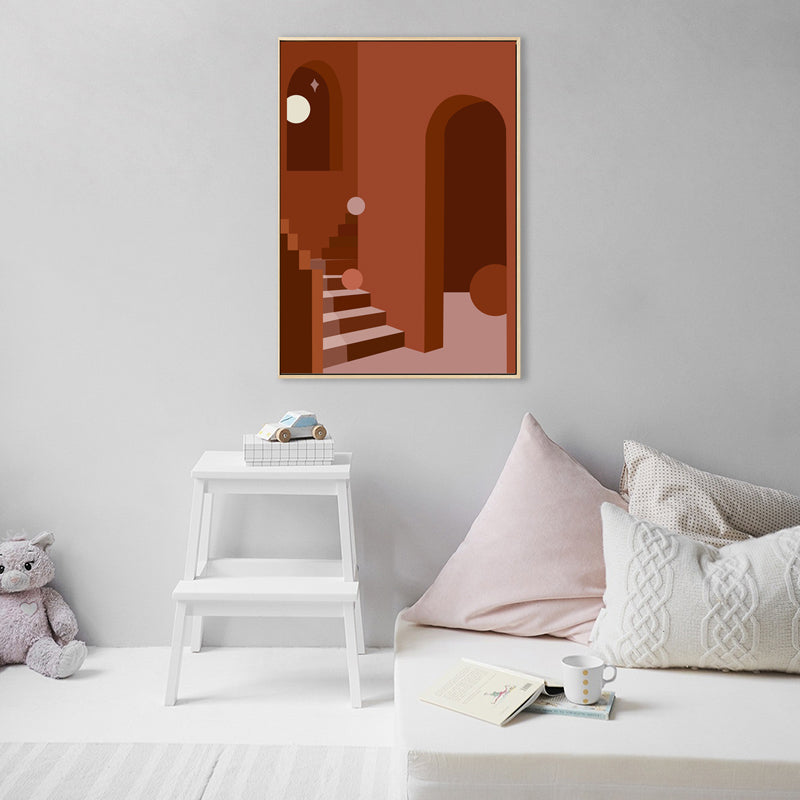 Vivolux | Nordic Style Innen Treppenmalerei in sanften Farben Texturiertes Canvas für das Esszimmer