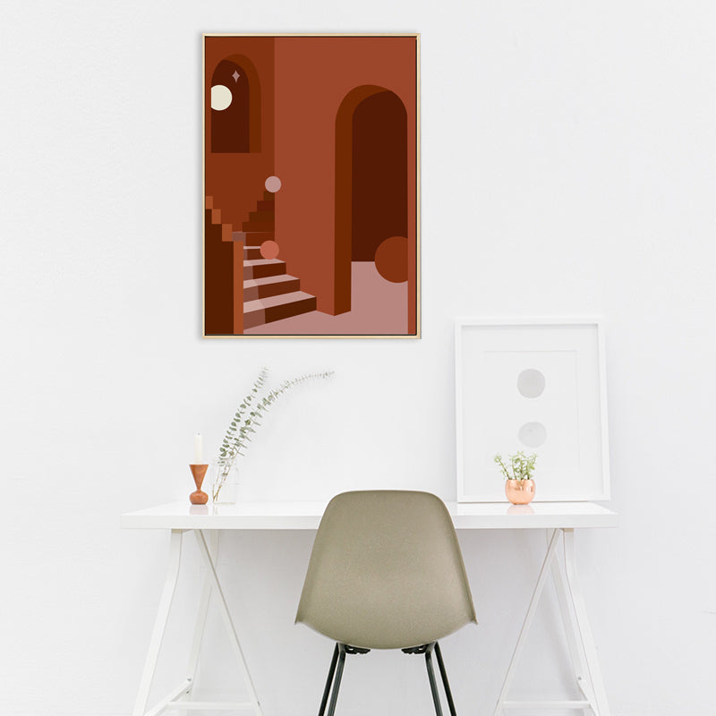 Vivolux | Nordic Style Innen Treppenmalerei in sanften Farben Texturiertes Canvas für das Esszimmer