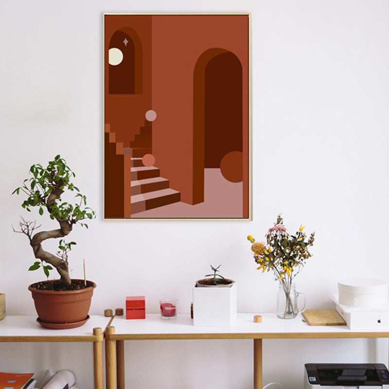 Vivolux | Nordic Style Innen Treppenmalerei in sanften Farben Texturiertes Canvas für das Esszimmer